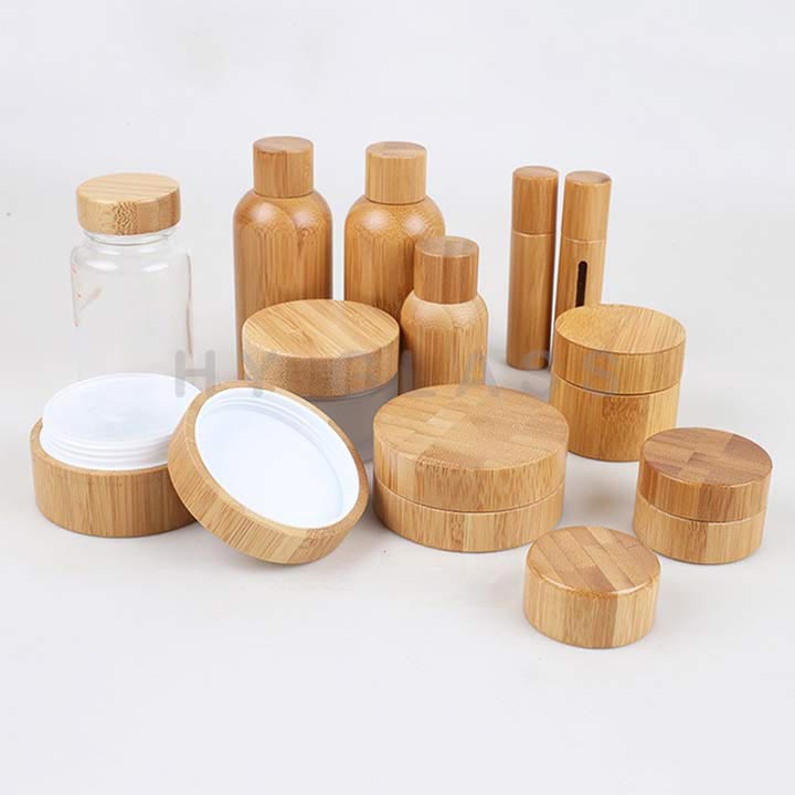 Wholesale bamboo cosmetic jar supplier