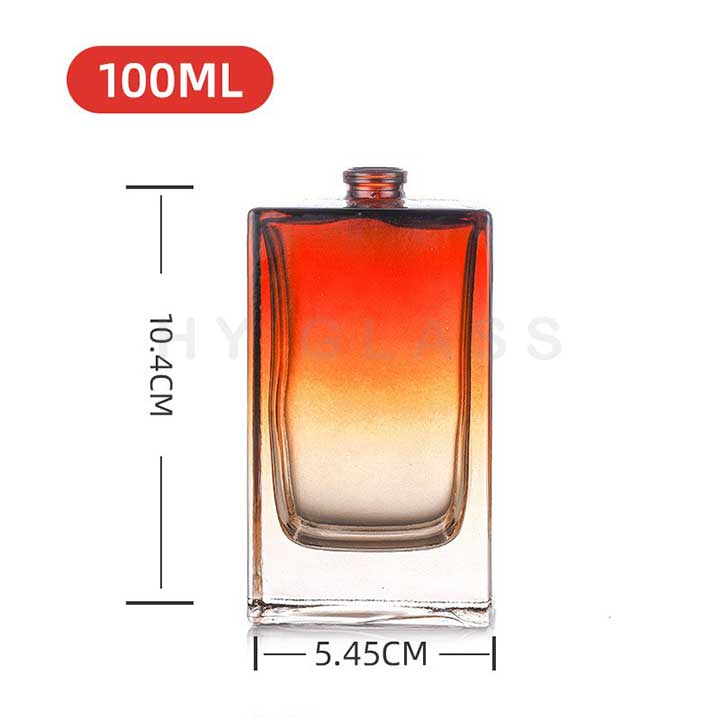 Custom gradient 100ml square glass perfume bottle supplier