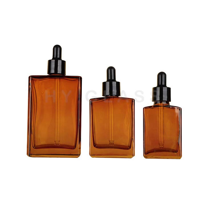  Amber square glass dropper bottle